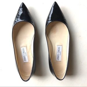 JIMMY CHOO romy flats in patent black leather